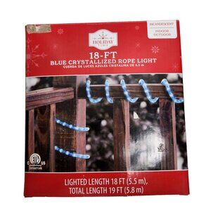 Holiday Time 18 Ft Blue Crystalized Rope Light Indoor & Outdoor